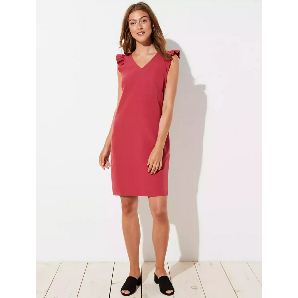 🌸NWT🌸 Loft Ruffle Cap Sleeve Shift Dress